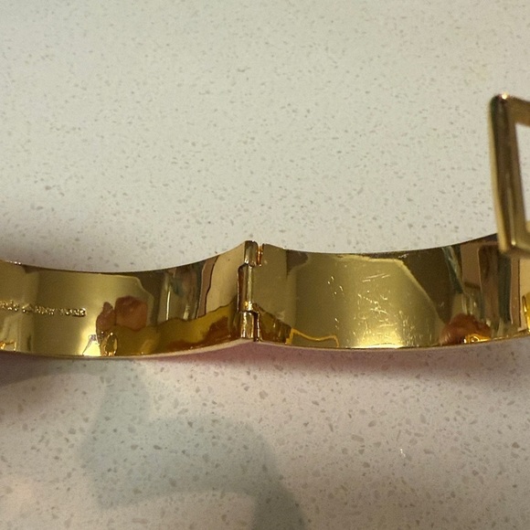 Kate Spade Turncock Hinged Bracelet Hot Pink Gold - Picture 7 of 8